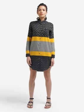 MATTER (Rare) Tunic Artisanal Color-block Tee Shirt Dress